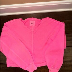 Aerie Neon Pink Crop Sweatshirt Top